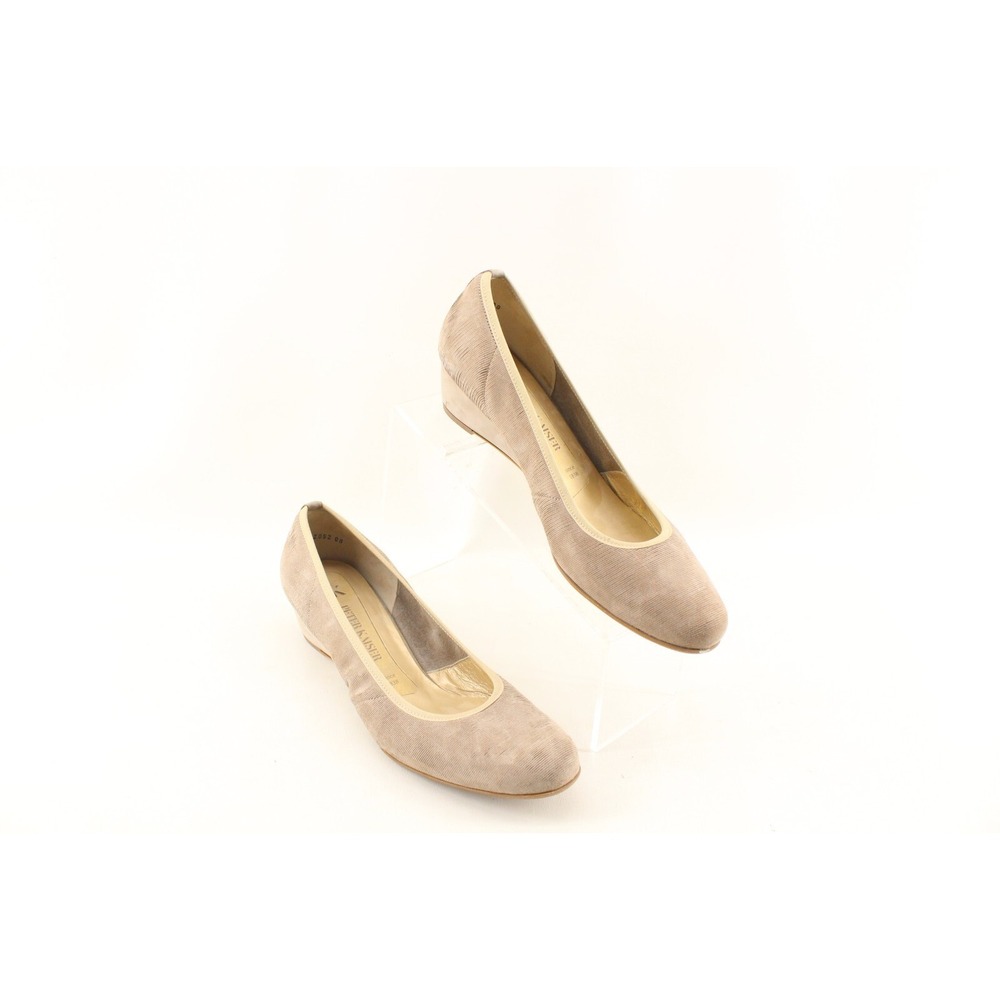 Peter Kaiser Beige Leather Wedge Heel Dress Shoes Women's Size 7 UK 9.5‎ US